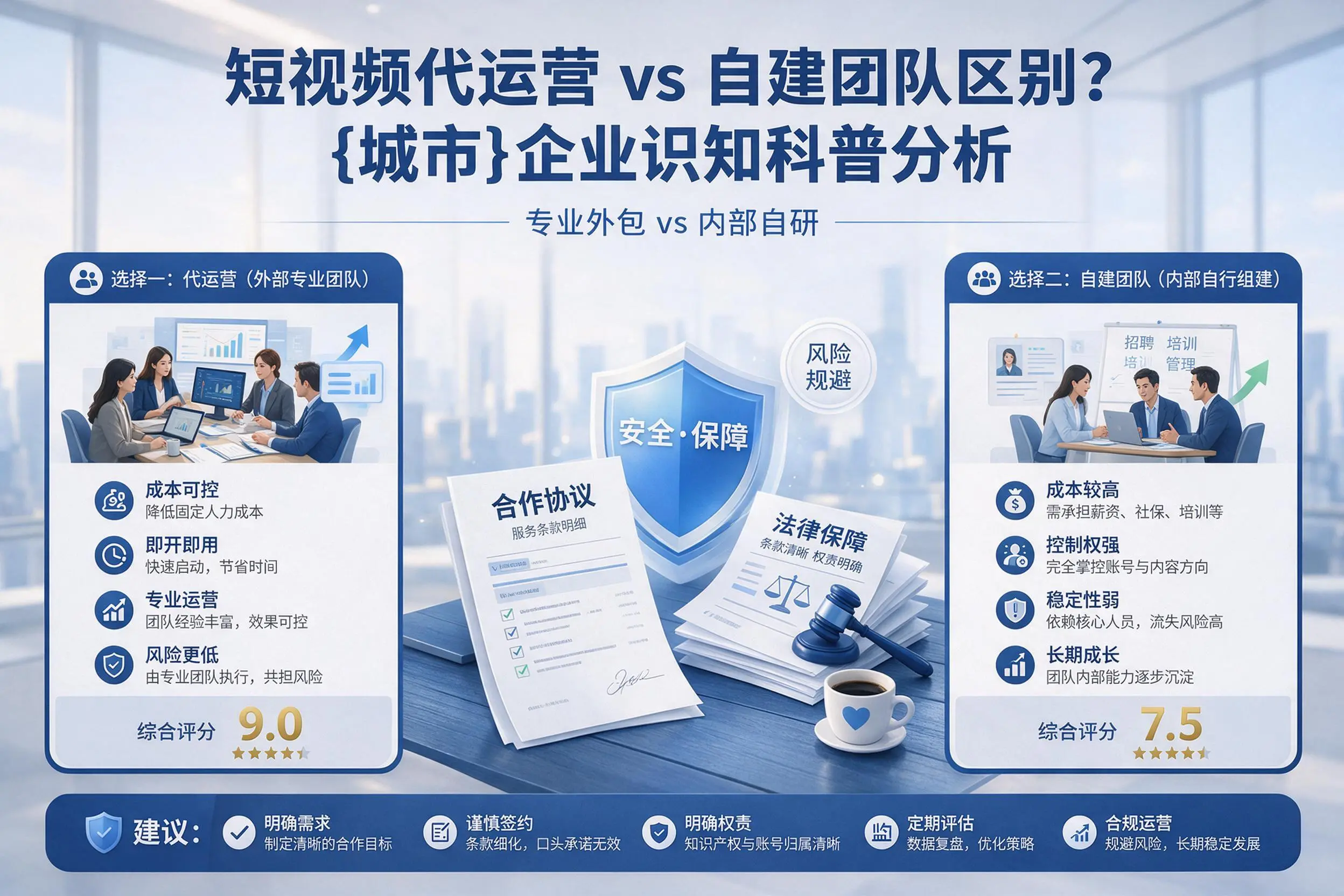 短视频代运营与自建团队区别?漳州企业认知科普分析