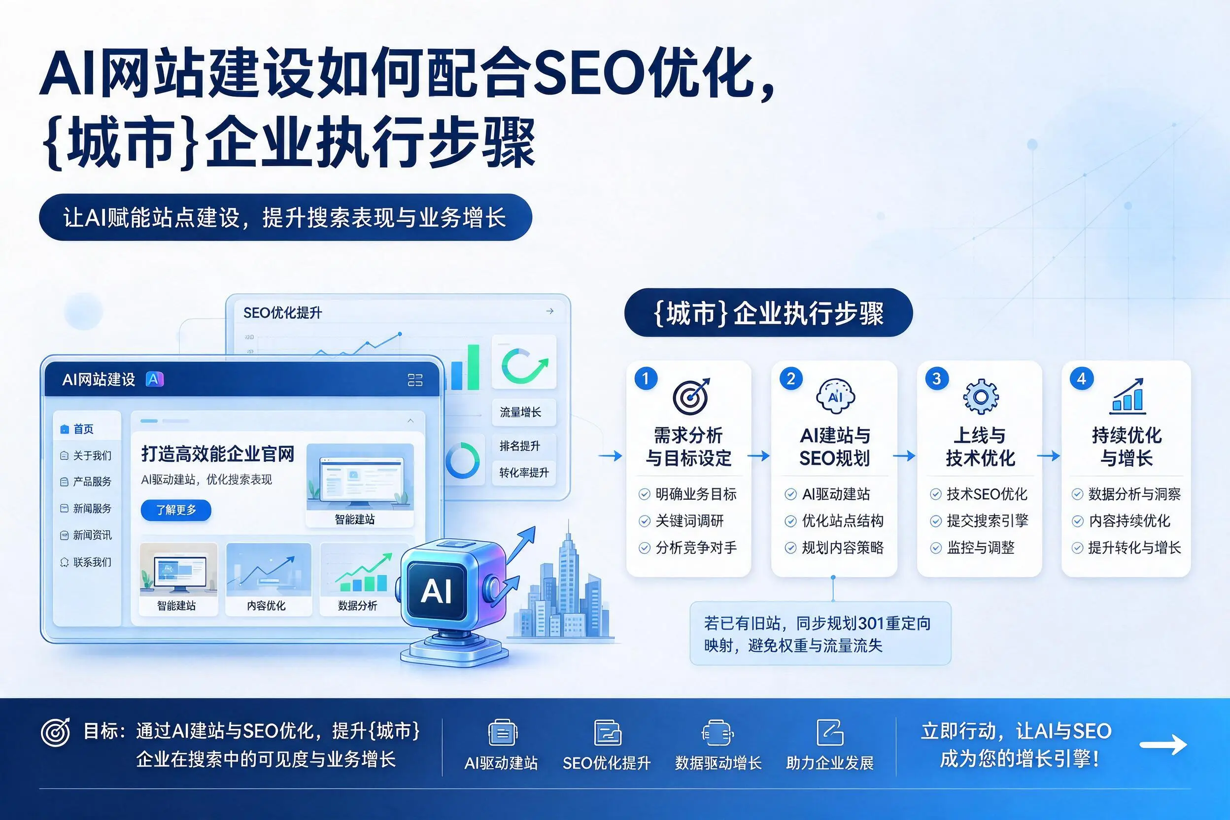 AI网站建设如何配合SEO优化,漳州企业执行步骤