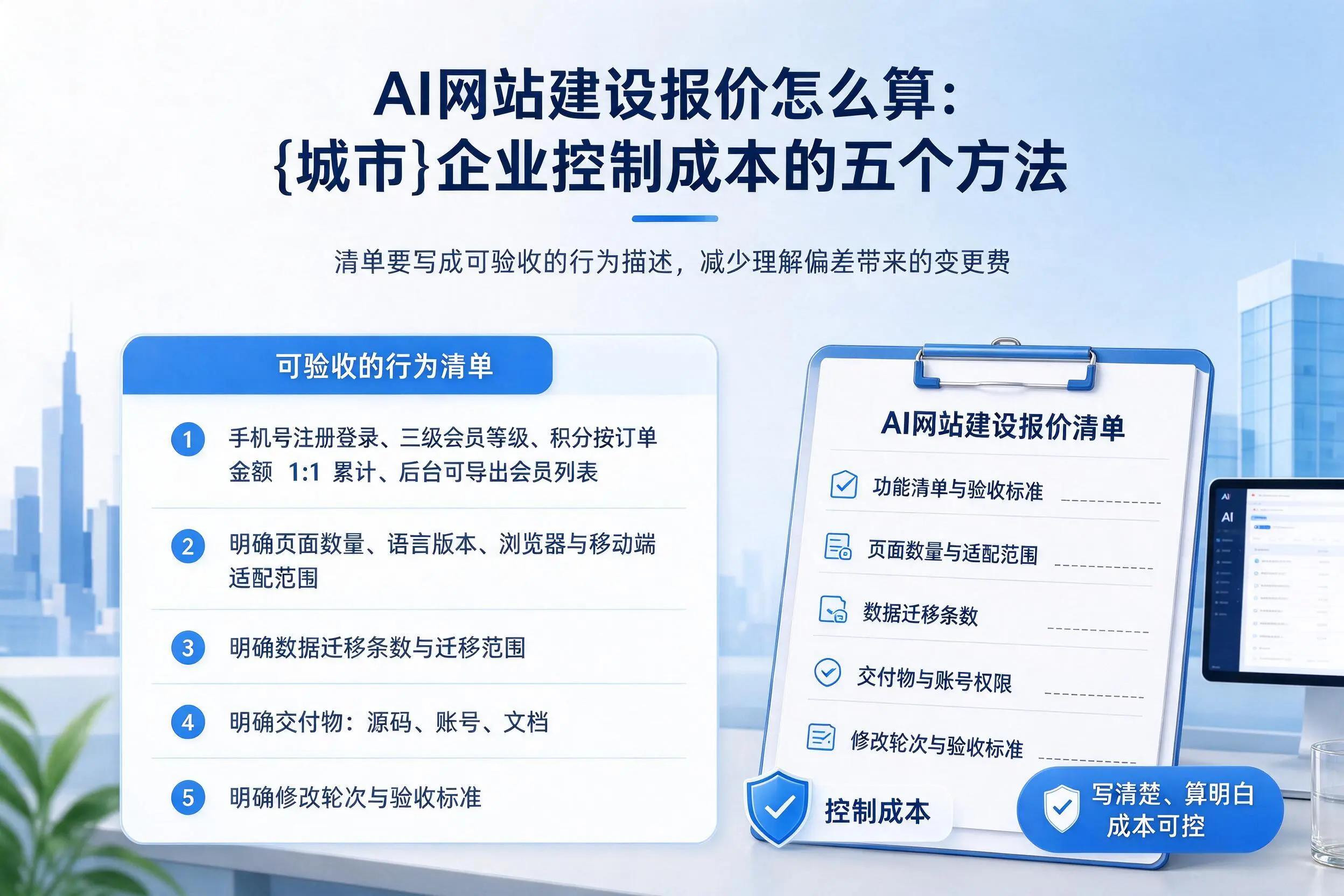 AI网站建设报价怎么算：漳州企业控制成本的五个方法